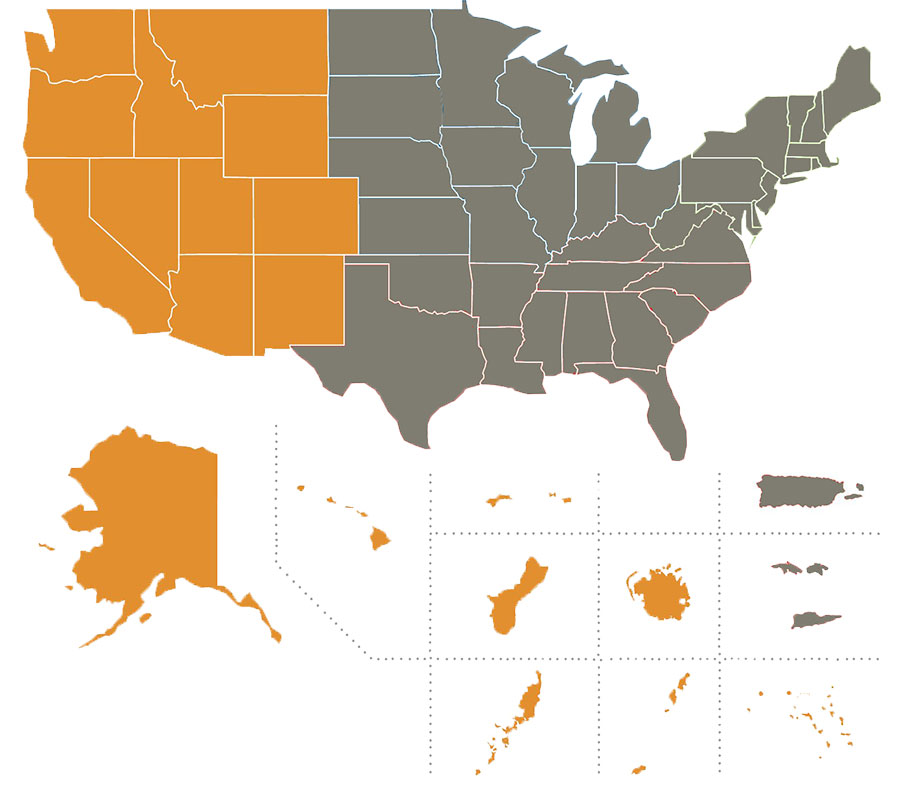 map, West, IPM, United States